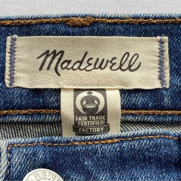Madewell Mather Wash Mid-Rise Kick Out Crop Jeans Size 26 - Picture 10 of 16